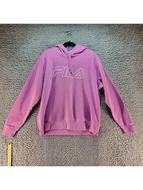 Fila Shirt Womens XXL Purple Hoodie Sweatshirt Cotton Polyester Blend